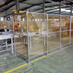 铝型材机器人安全防护栏定制加工设计效果展示图